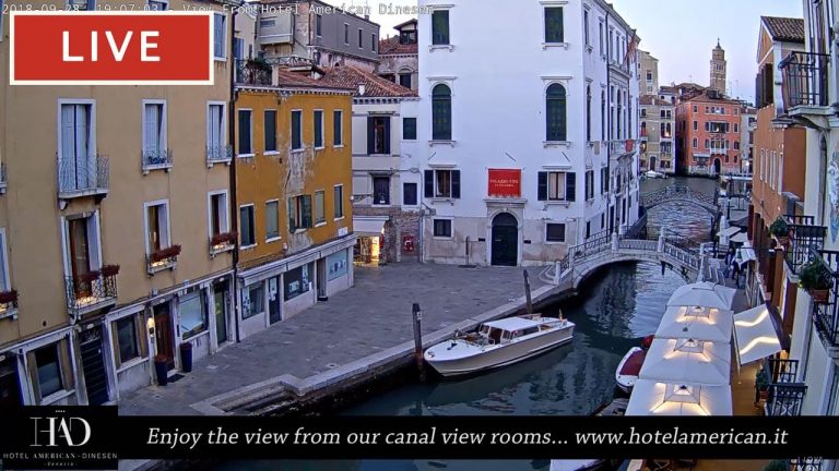 🔴 Venice Italy Live Webcam – Dorsoduro in Live Streaming from Hotel American Dinesen – Full HD