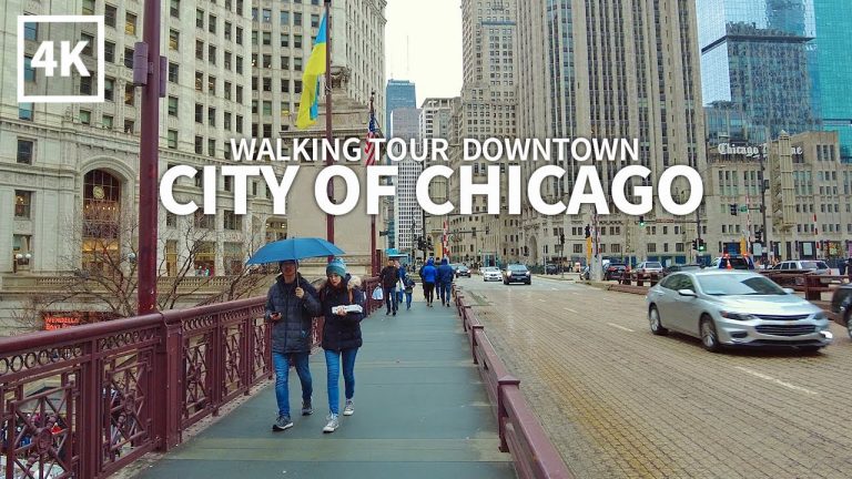 [4K] CHICAGO – Walking Tour Downtown, Michigan Avenue, Ontario Street, Ohio Street & Wacker Drive